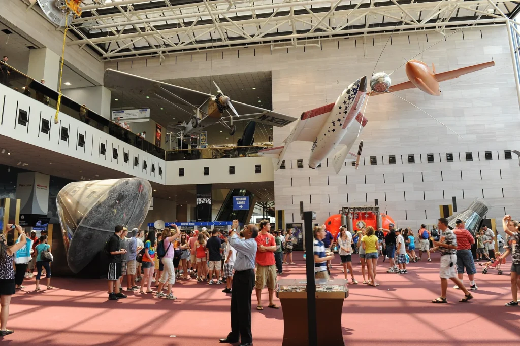 National Air and Space Museum in Washington DC showcasing historic aircraft, a top attraction for Things to Do in Washington DC