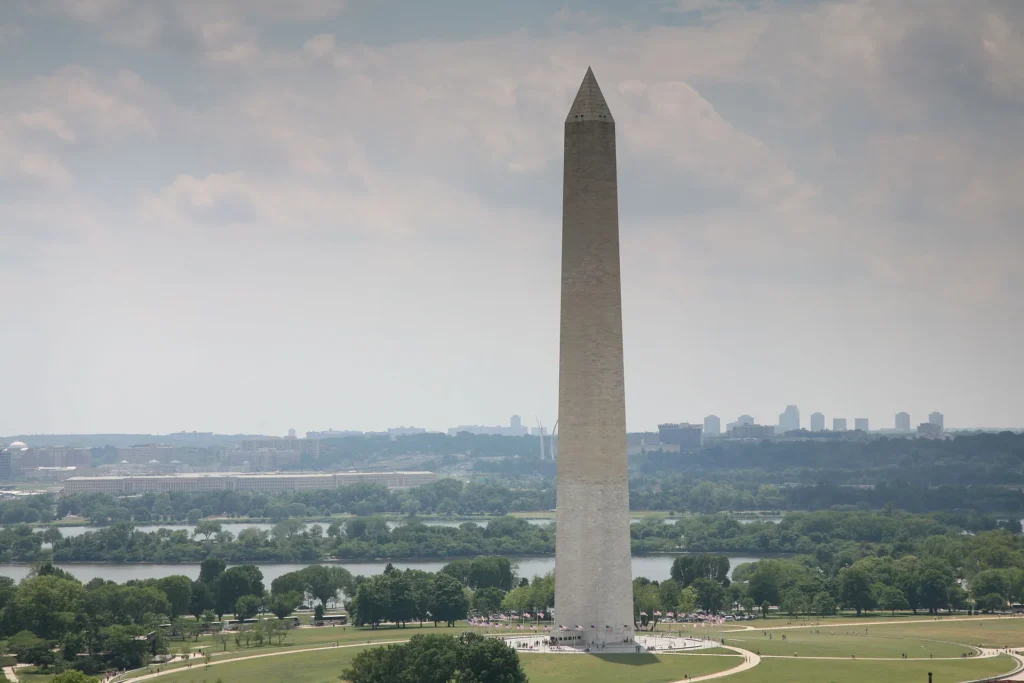The Washington Monument stands tall on the National Mall, one of the top Things to Do in Washington DC for every visitor.