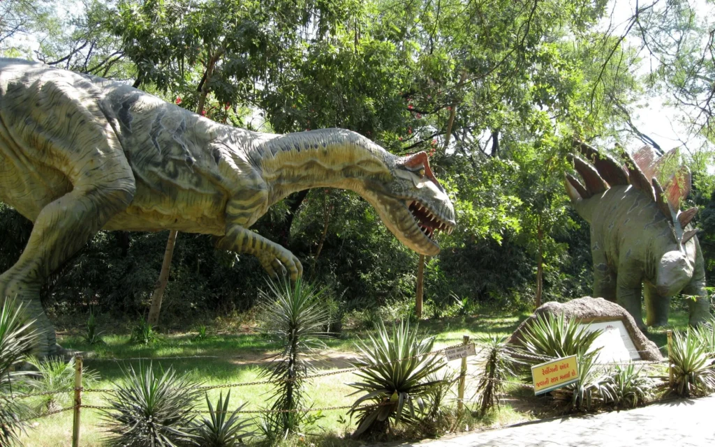 Indroda Nature Park, one of the best Places to Visit Near Ahmedabad, with dinosaur fossils, wildlife, and lush green landscapes.