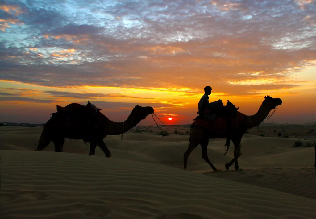 Jaisalmer Desert Extension with golden sand dunes, a scenic escape among places to visit near Ahmedabad for desert lovers.