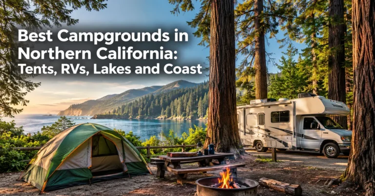 Best campgrounds in Northern California with scenic tents, RVs, lakes, forests, and coastal camping spots.