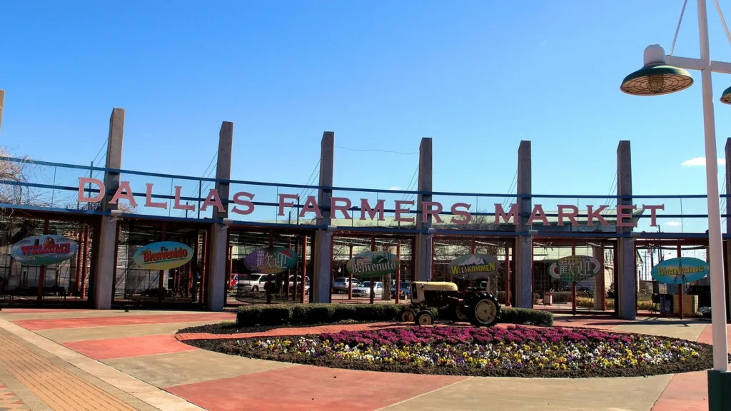 Dallas Farmers Market, one of the best Things to Do in Dallas, with fresh produce, local vendors, and vibrant outdoor stalls.