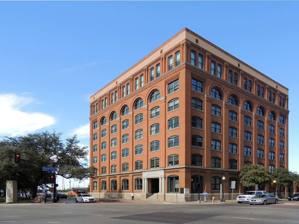 The Sixth Floor Museum at Dealey Plaza, one of the top Things to Do in Dallas, showcasing JFK history and exhibits.