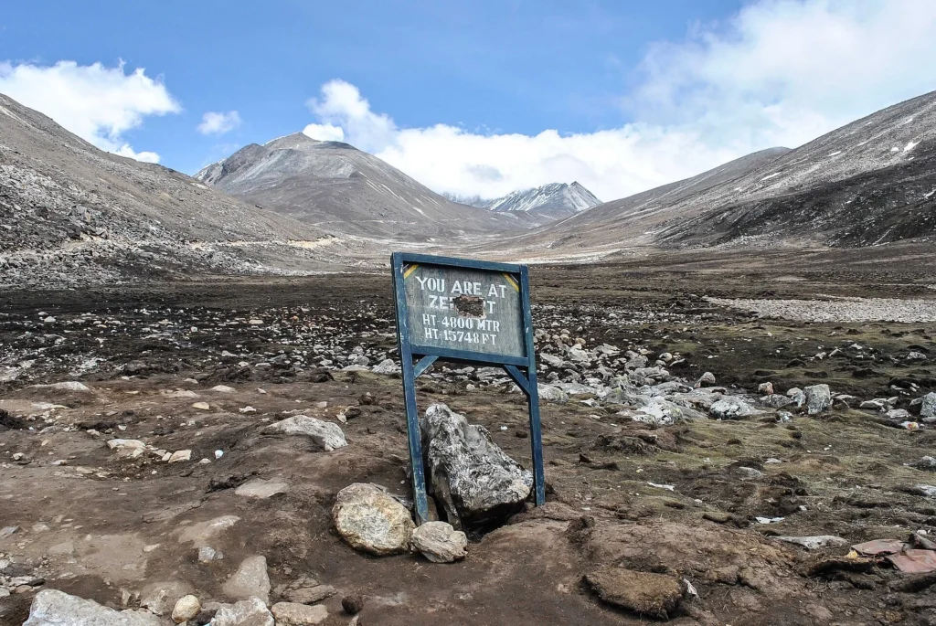 Zero Point (Yumesamdong), a breathtaking high-altitude destination with snow-covered mountains and scenic valleys, one of the most stunning Places to Visit in Sikkim.