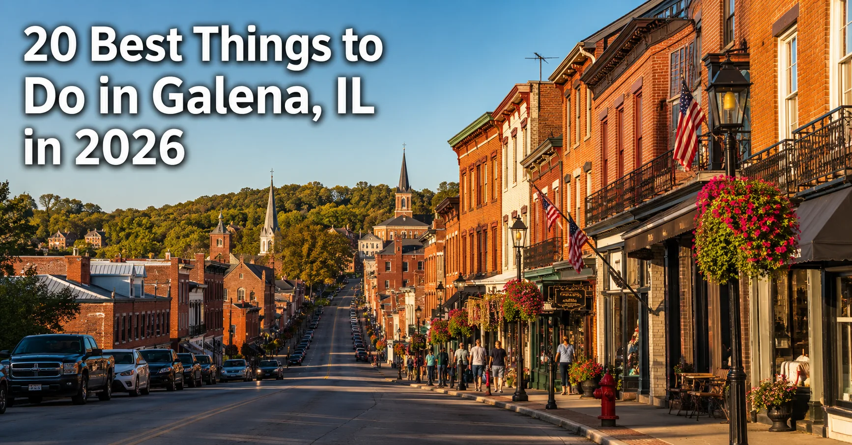Things to Do in Galena featuring historic Main Street, charming shops, Victorian buildings, and scenic Illinois views