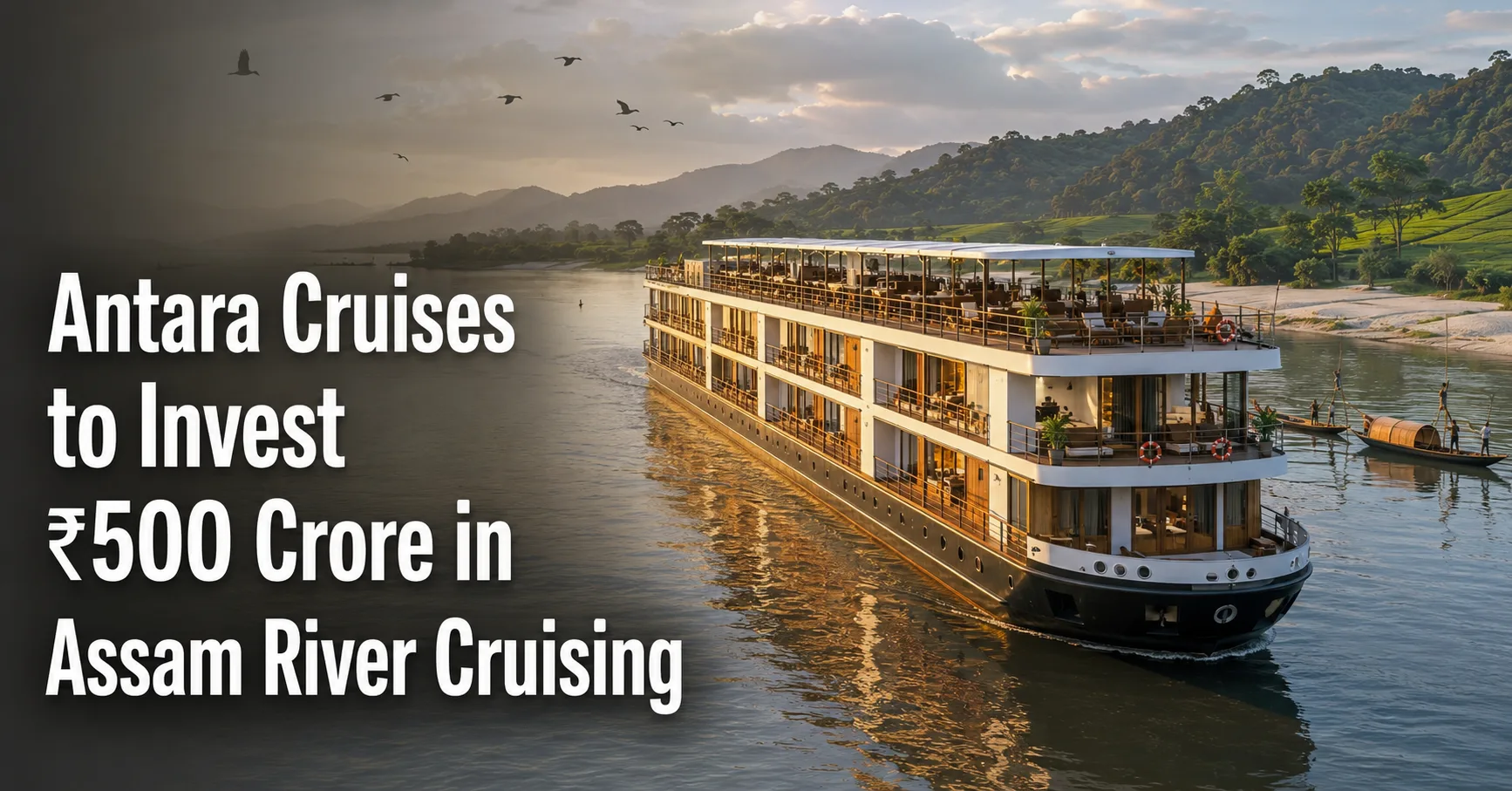 Antara Cruises luxury river cruise ship on the Brahmaputra, Assam