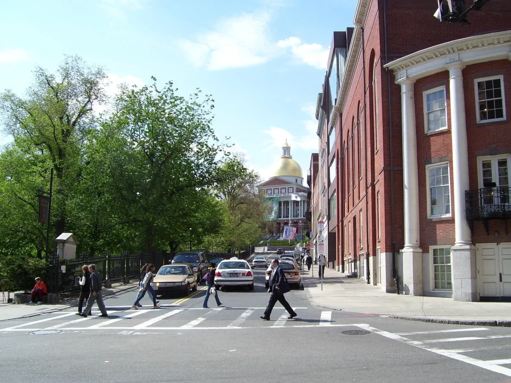 Beacon Hill in Boston with historic brick streets and brownstones, one of the top Things to Do in Boston for every visitor.