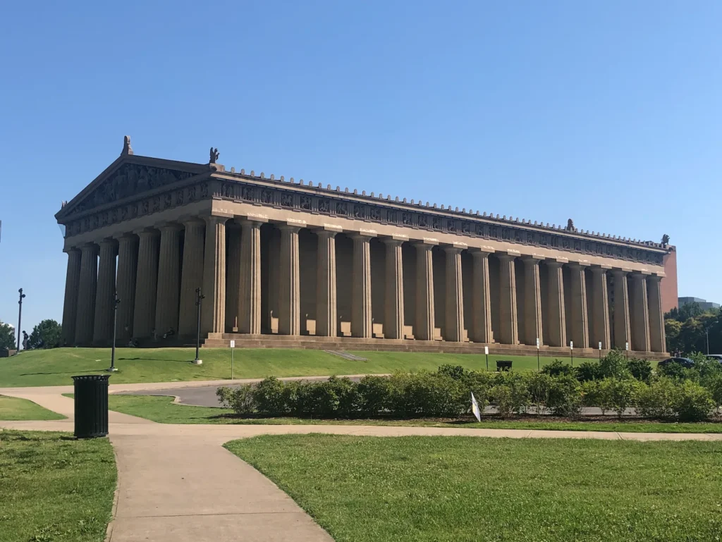 Centennial Park and the Parthenon, one of the top Things to Do in Nashville, featuring the iconic full-scale Greek replica.
