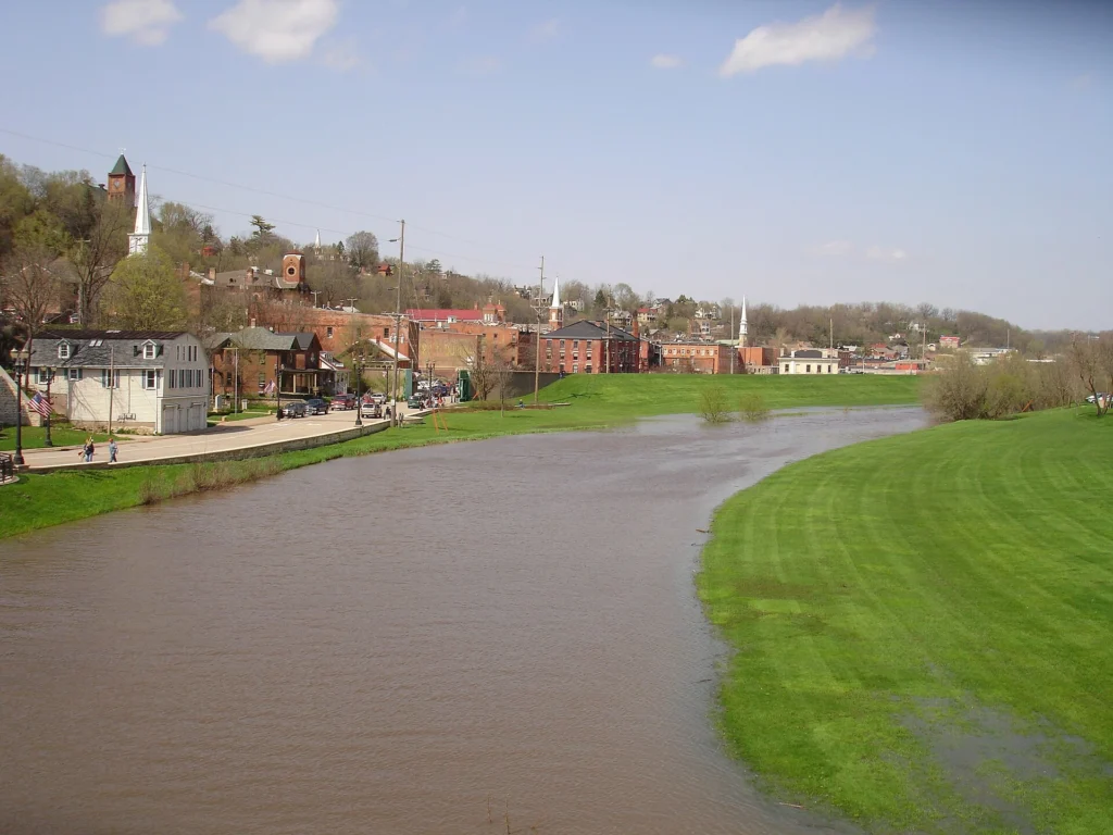 Galena River Trail with scenic river views and walking path, one of the best Things to Do in Galena for outdoor lovers.
