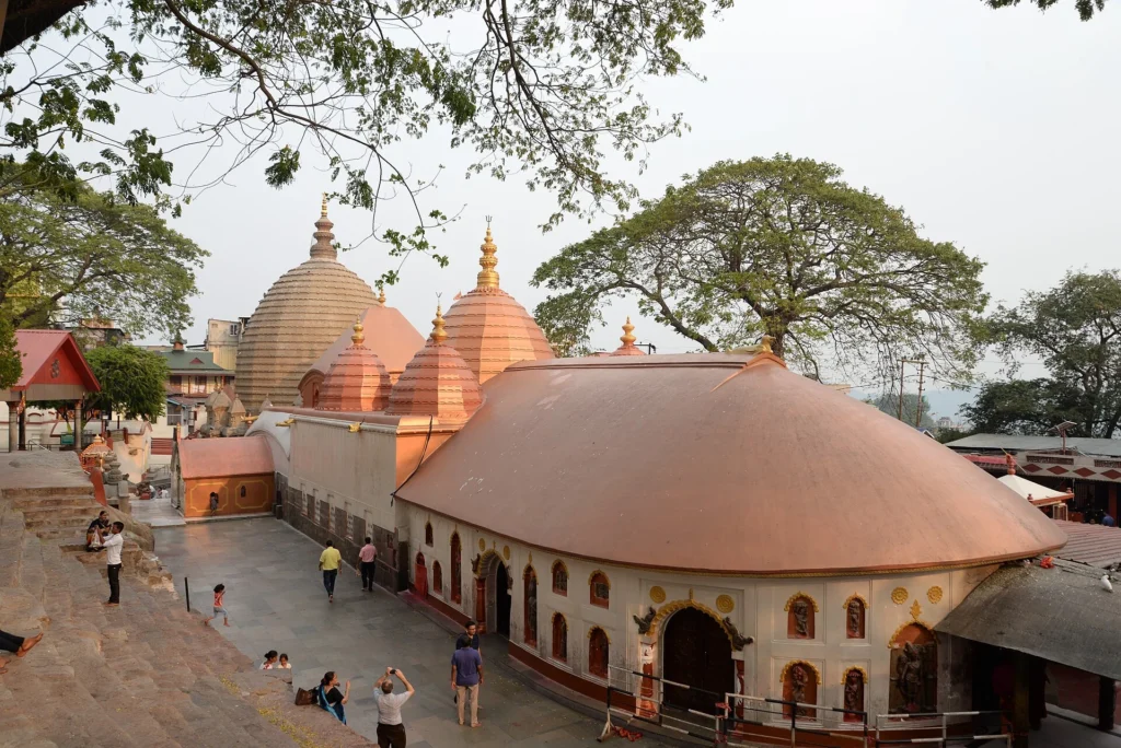 Kamakhya Temple, one of the top Places to Visit in Guwahati, showcasing sacred architecture and panoramic Nilachal Hill views.