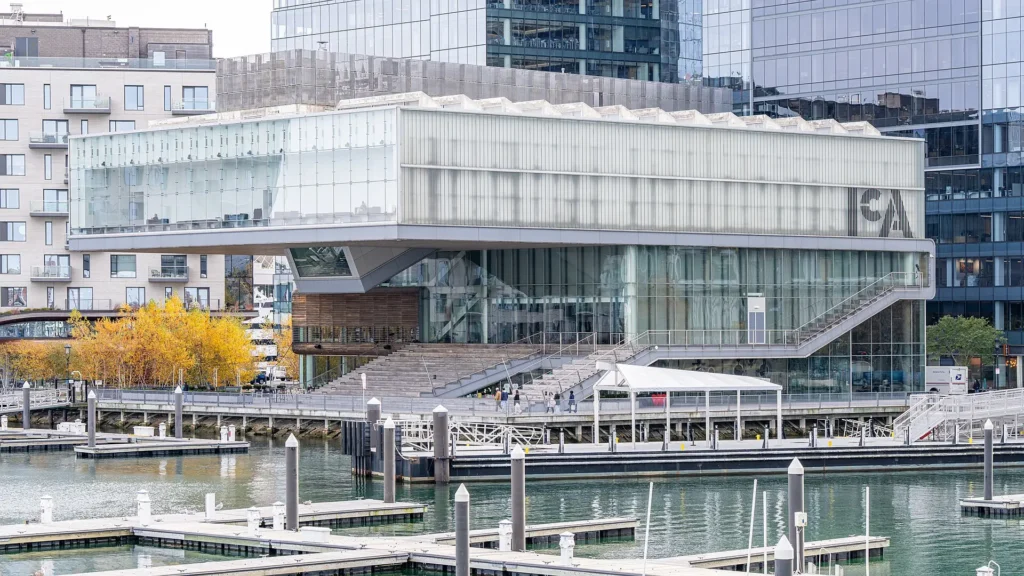 Seaport District waterfront in Boston with Harborwalk and skyline, one of the top Things to Do in Boston in 2026