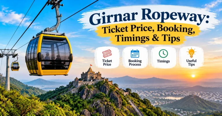 Girnar Ropeway cable car over the Girnar hills in Junagadh, Gujarat